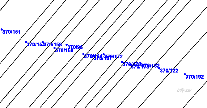 Parcela st. 370/172 v KÚ Nový Poddvorov, Katastrální mapa