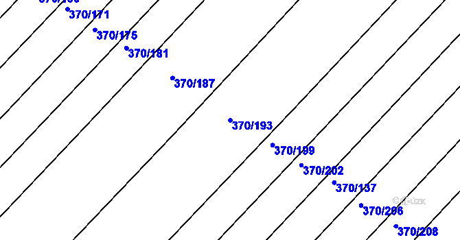 Parcela st. 370/193 v KÚ Nový Poddvorov, Katastrální mapa