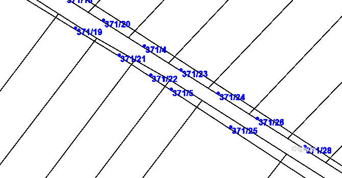 Parcela st. 371/5 v KÚ Nový Poddvorov, Katastrální mapa