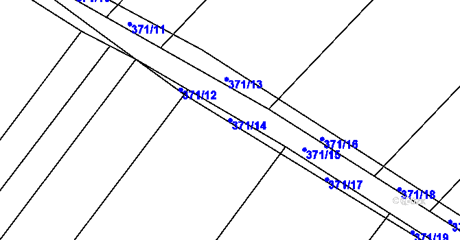Parcela st. 371/14 v KÚ Nový Poddvorov, Katastrální mapa