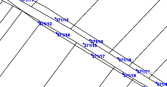 Parcela st. 371/15 v KÚ Nový Poddvorov, Katastrální mapa