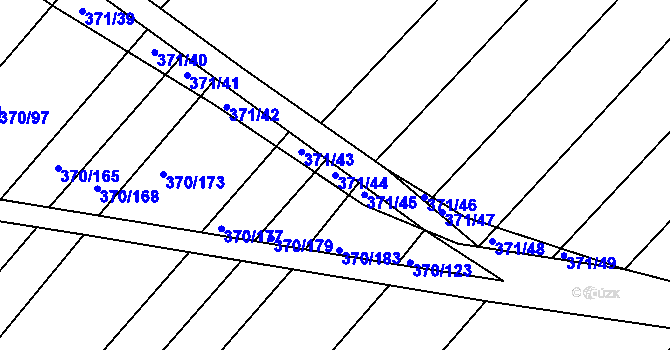 Parcela st. 371/44 v KÚ Nový Poddvorov, Katastrální mapa