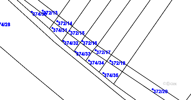 Parcela st. 372/17 v KÚ Nový Poddvorov, Katastrální mapa