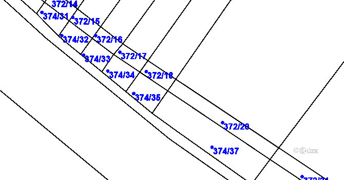 Parcela st. 372/19 v KÚ Nový Poddvorov, Katastrální mapa