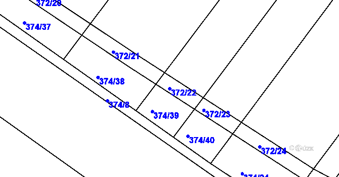 Parcela st. 372/22 v KÚ Nový Poddvorov, Katastrální mapa