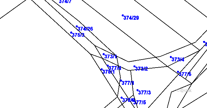 Parcela st. 373/1 v KÚ Nový Poddvorov, Katastrální mapa