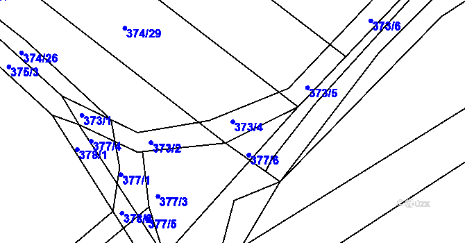 Parcela st. 373/4 v KÚ Nový Poddvorov, Katastrální mapa