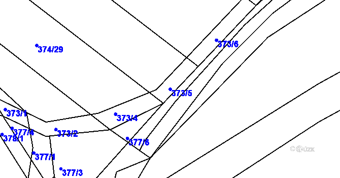 Parcela st. 373/5 v KÚ Nový Poddvorov, Katastrální mapa