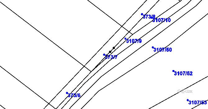 Parcela st. 373/7 v KÚ Nový Poddvorov, Katastrální mapa