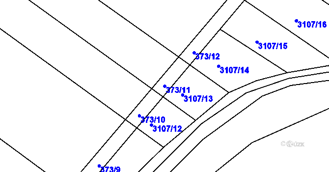 Parcela st. 373/11 v KÚ Nový Poddvorov, Katastrální mapa
