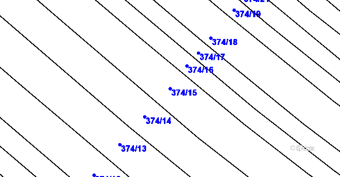Parcela st. 374/15 v KÚ Nový Poddvorov, Katastrální mapa