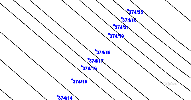 Parcela st. 374/18 v KÚ Nový Poddvorov, Katastrální mapa