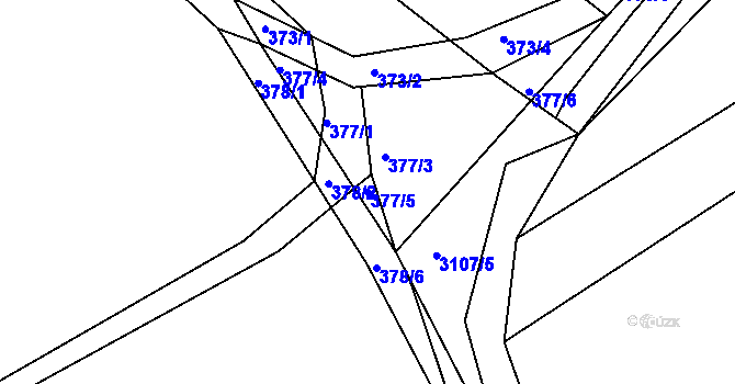 Parcela st. 377/5 v KÚ Nový Poddvorov, Katastrální mapa