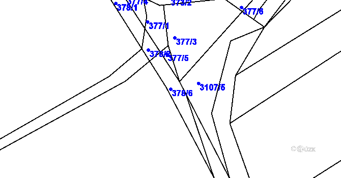 Parcela st. 378/6 v KÚ Nový Poddvorov, Katastrální mapa