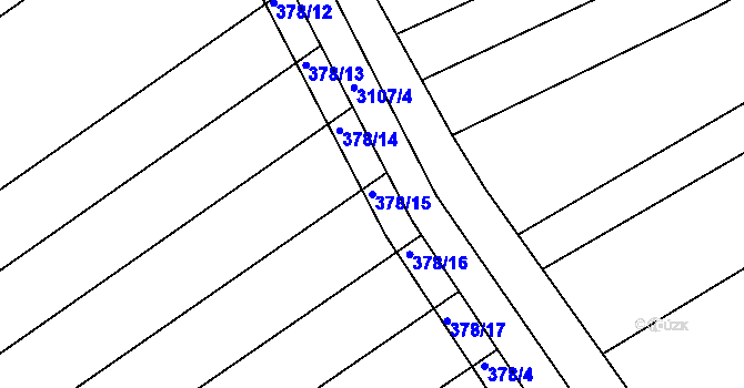 Parcela st. 378/15 v KÚ Nový Poddvorov, Katastrální mapa