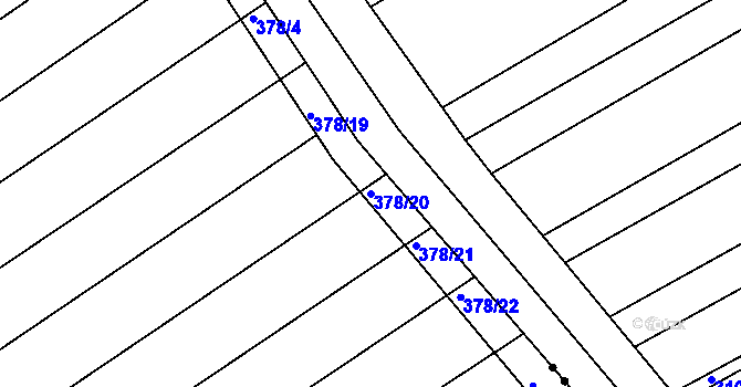 Parcela st. 378/20 v KÚ Nový Poddvorov, Katastrální mapa