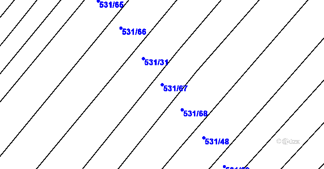 Parcela st. 531/67 v KÚ Nový Poddvorov, Katastrální mapa