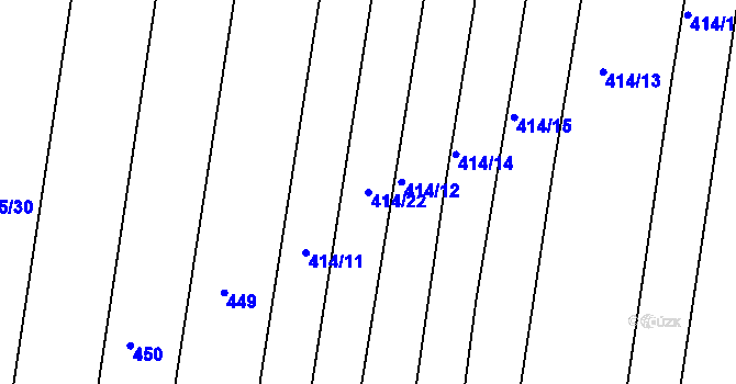 Parcela st. 414/22 v KÚ Nový Poddvorov, Katastrální mapa