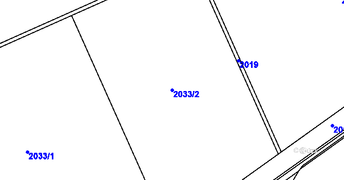 Parcela st. 2033/2 v KÚ Nový Přerov, Katastrální mapa