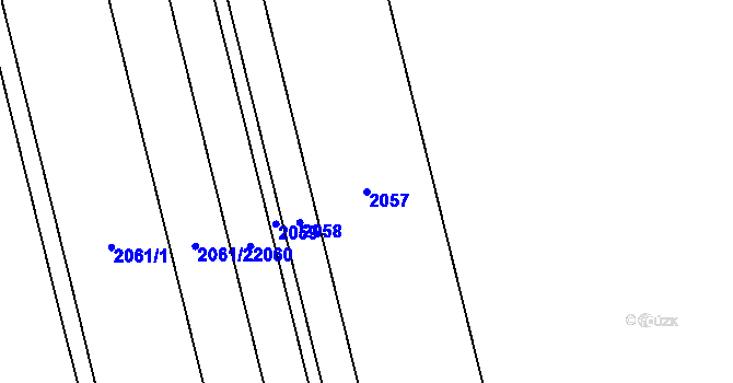 Parcela st. 2057 v KÚ Nový Přerov, Katastrální mapa