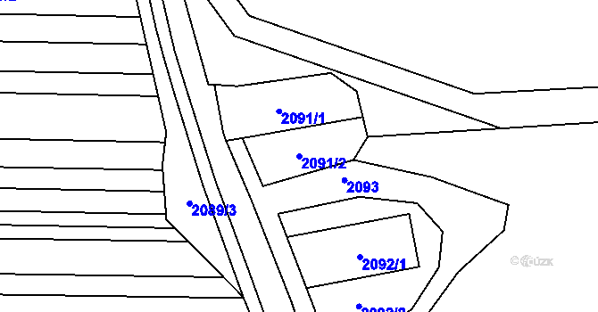 Parcela st. 2091/2 v KÚ Nový Přerov, Katastrální mapa