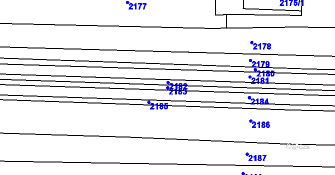 Parcela st. 2183 v KÚ Nový Přerov, Katastrální mapa