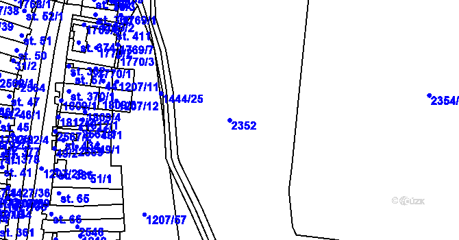 Parcela st. 2352 v KÚ Nový Přerov, Katastrální mapa