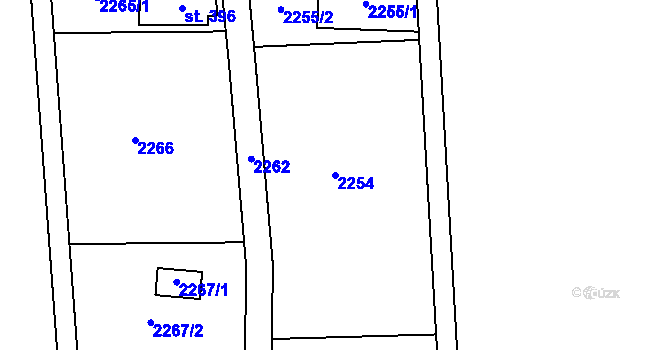 Parcela st. 2254 v KÚ Nový Přerov, Katastrální mapa