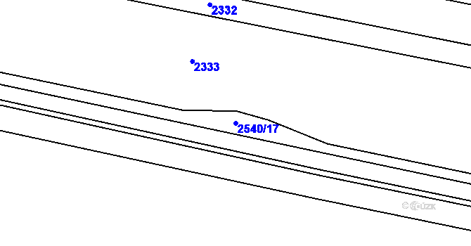 Parcela st. 2540/17 v KÚ Nový Přerov, Katastrální mapa