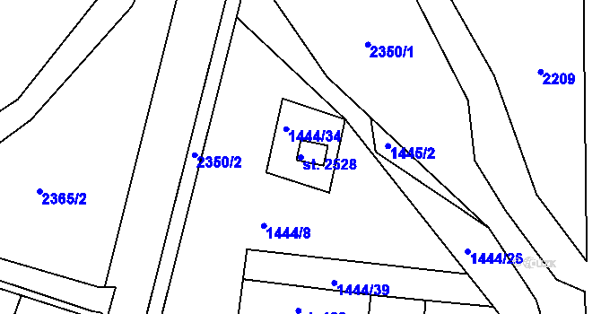 Parcela st. 2528 v KÚ Nový Přerov, Katastrální mapa