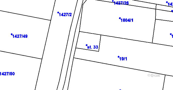 Parcela st. 33 v KÚ Nový Přerov, Katastrální mapa