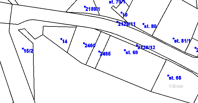 Parcela st. 70/2 v KÚ Nový Rychnov, Katastrální mapa