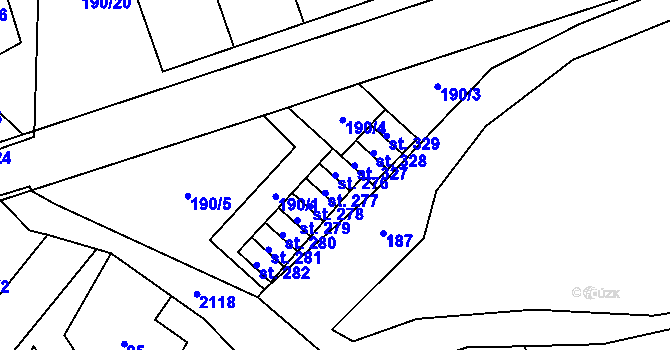 Parcela st. 276 v KÚ Nový Rychnov, Katastrální mapa