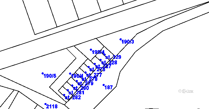 Parcela st. 329 v KÚ Nový Rychnov, Katastrální mapa