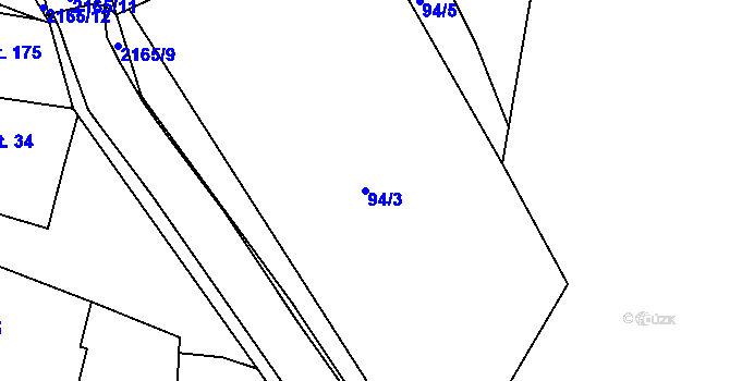 Parcela st. 94/3 v KÚ Nový Rychnov, Katastrální mapa