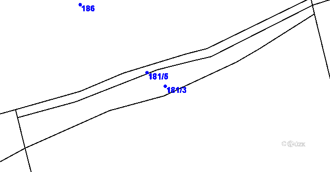 Parcela st. 181/3 v KÚ Nový Rychnov, Katastrální mapa