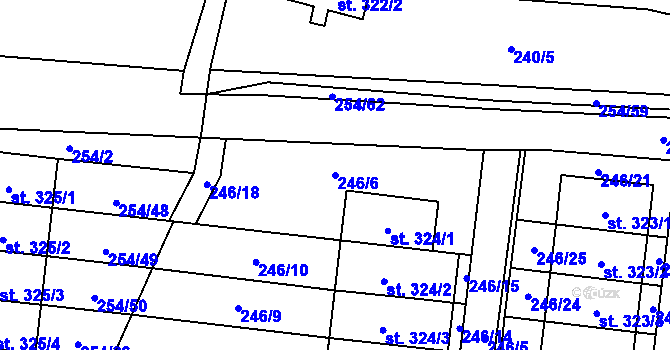 Parcela st. 246/6 v KÚ Nový Rychnov, Katastrální mapa