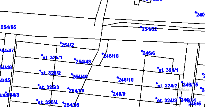 Parcela st. 246/18 v KÚ Nový Rychnov, Katastrální mapa