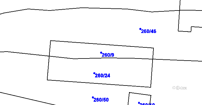 Parcela st. 260/9 v KÚ Nový Rychnov, Katastrální mapa
