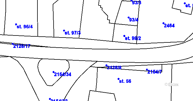 Parcela st. 2154/25 v KÚ Nový Rychnov, Katastrální mapa