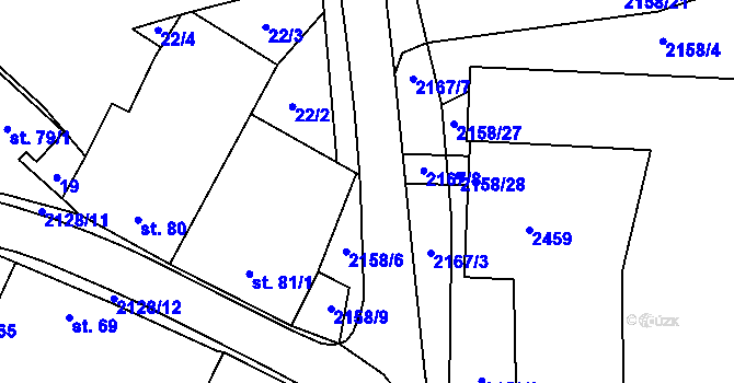 Parcela st. 81/2 v KÚ Nový Rychnov, Katastrální mapa