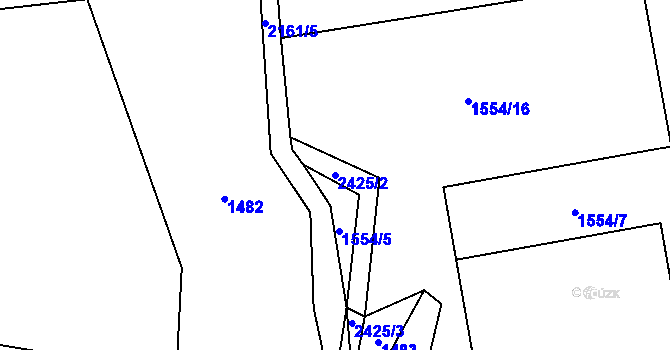 Parcela st. 2425/2 v KÚ Nový Rychnov, Katastrální mapa