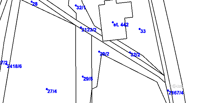 Parcela st. 29/2 v KÚ Nový Rychnov, Katastrální mapa