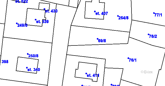 Parcela st. 69/7 v KÚ Nový Rychnov, Katastrální mapa