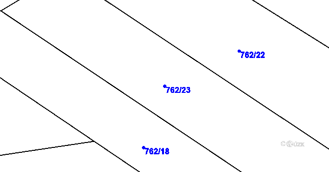 Parcela st. 762/23 v KÚ Nový Rychnov, Katastrální mapa