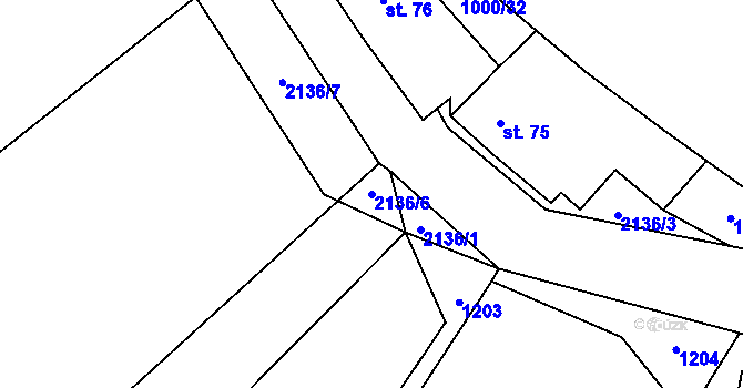 Parcela st. 2136/6 v KÚ Nový Rychnov, Katastrální mapa