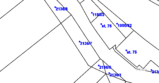 Parcela st. 2136/7 v KÚ Nový Rychnov, Katastrální mapa