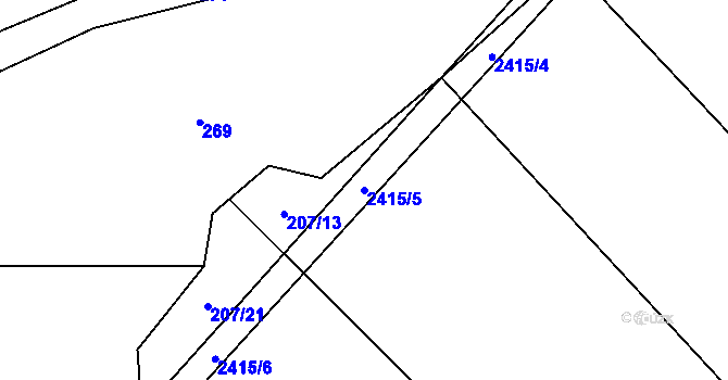 Parcela st. 2415/5 v KÚ Nový Rychnov, Katastrální mapa