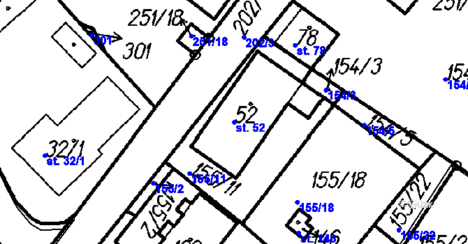 Parcela st. 52 v KÚ Borová Lada, Katastrální mapa