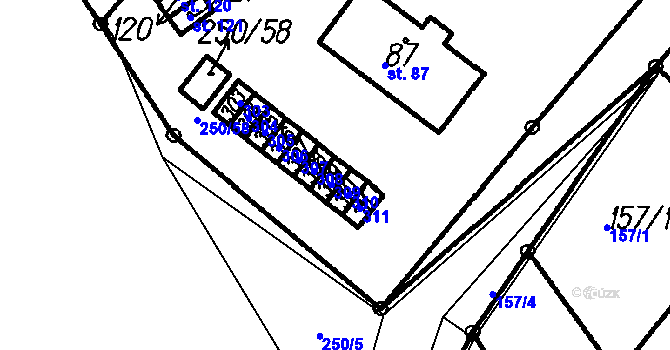 Parcela st. 95 v KÚ Borová Lada, Katastrální mapa